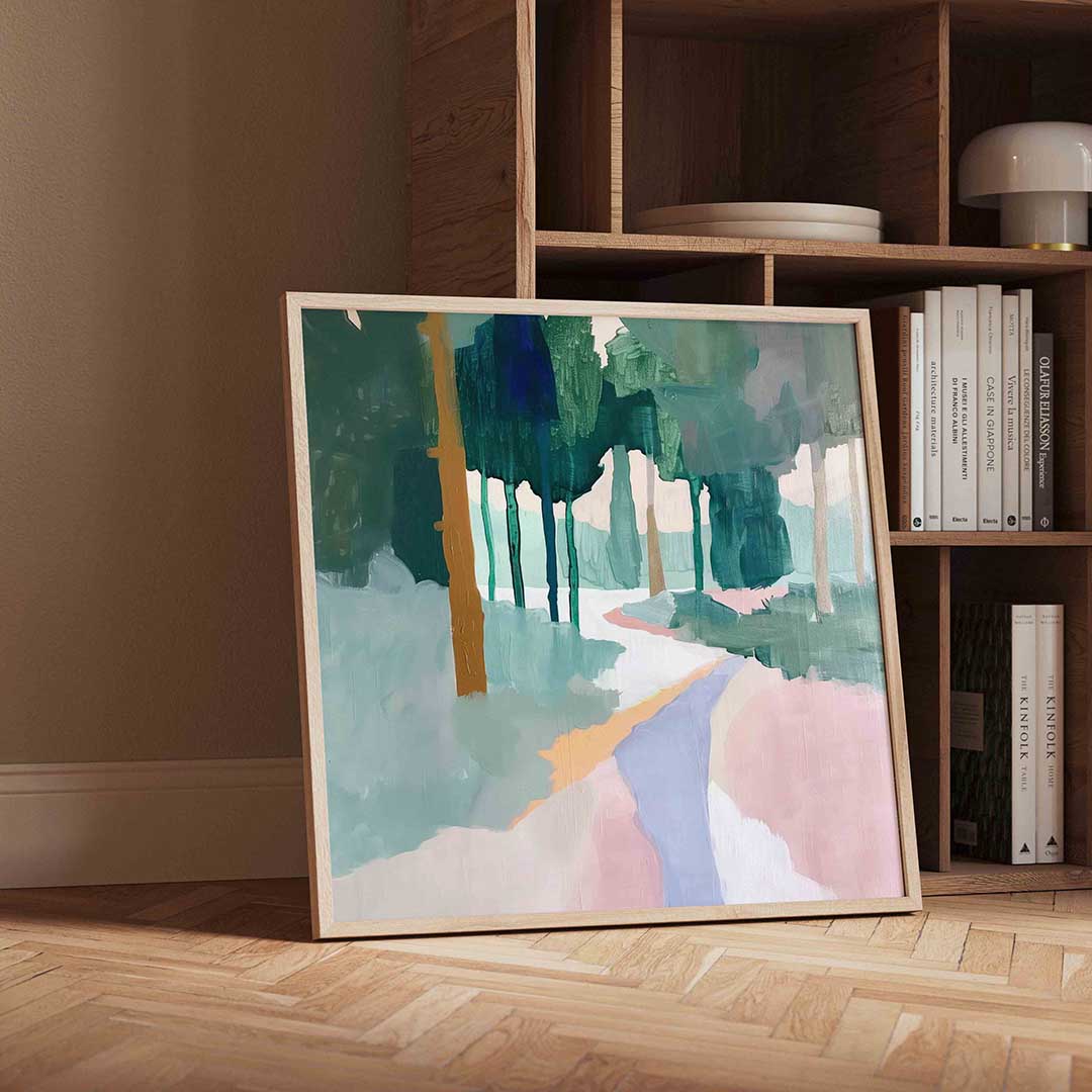 Boslandschap – moderne wandkunst als vierkante poster