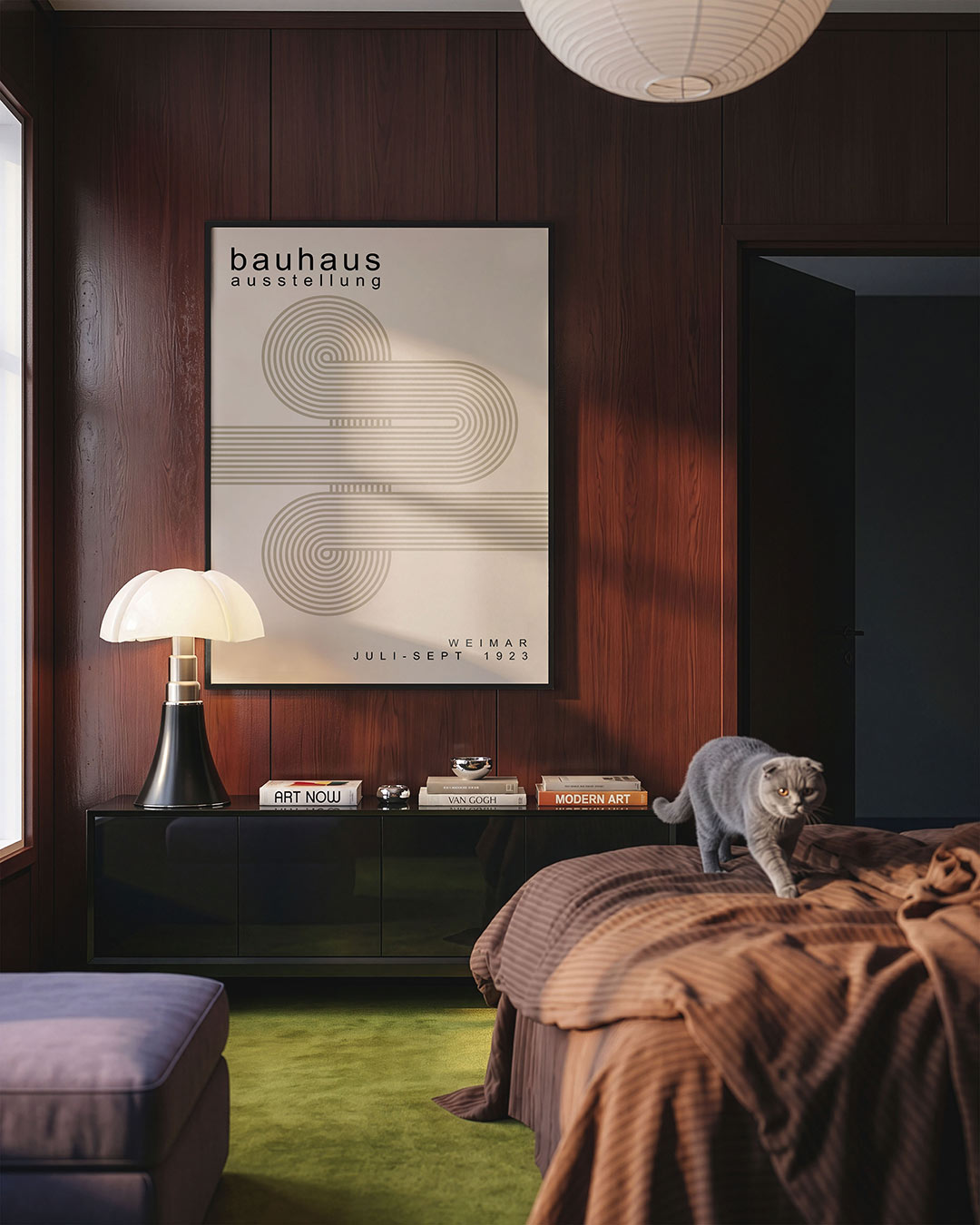Lijnenspel en vormen – geometrische Bauhaus poster in staand formaat