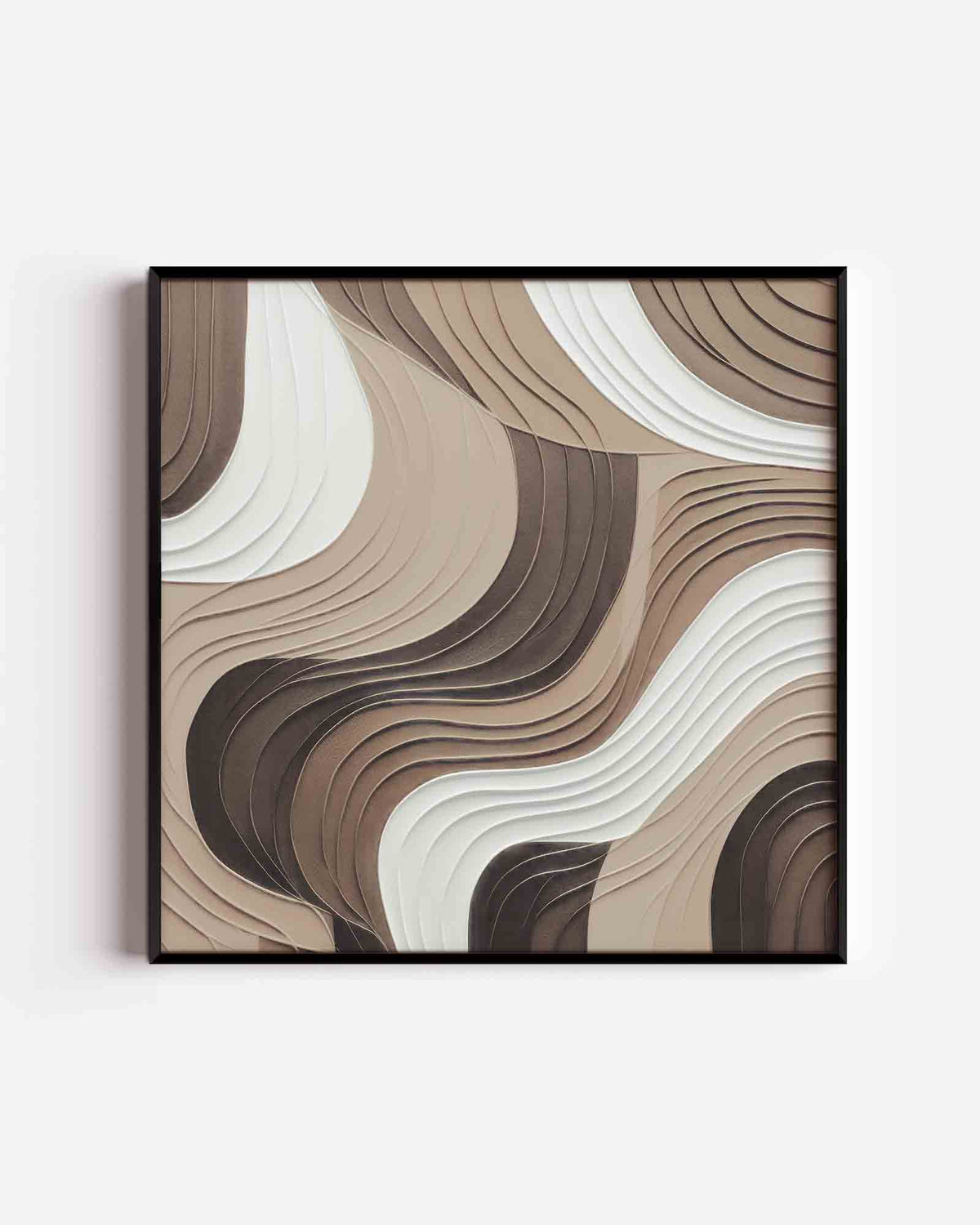 Golvende lijnen – zacht abstracte vierkante poster als wanddecoratie