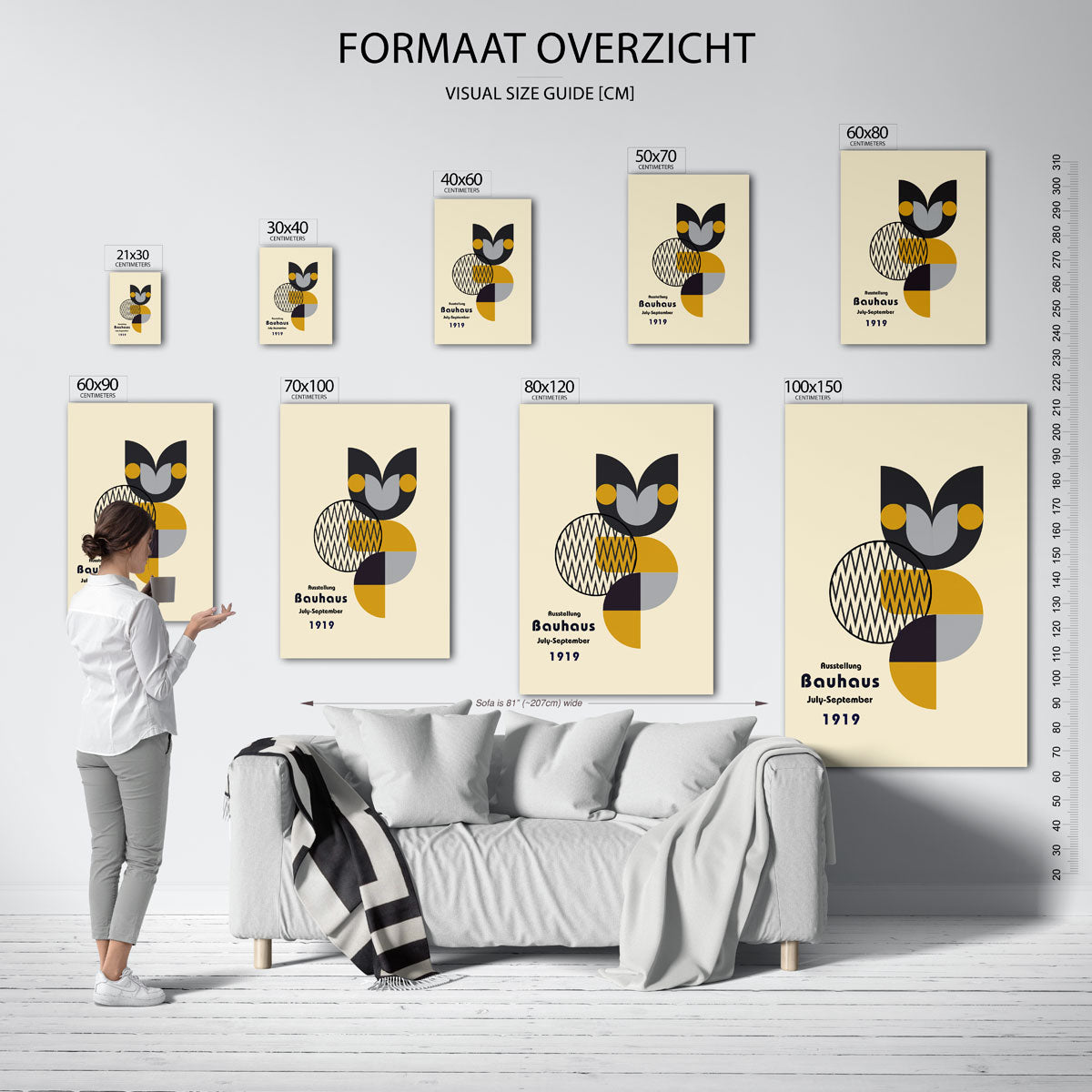 Vorm en kleur – geometrische poster in Bauhaus-stijl van WallArtistic