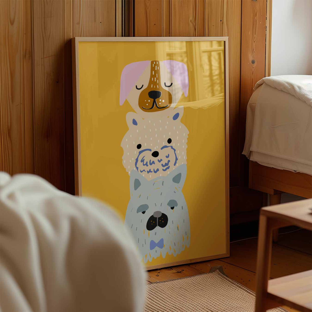 Schattige Honden Trio – kinderposter in staand formaat