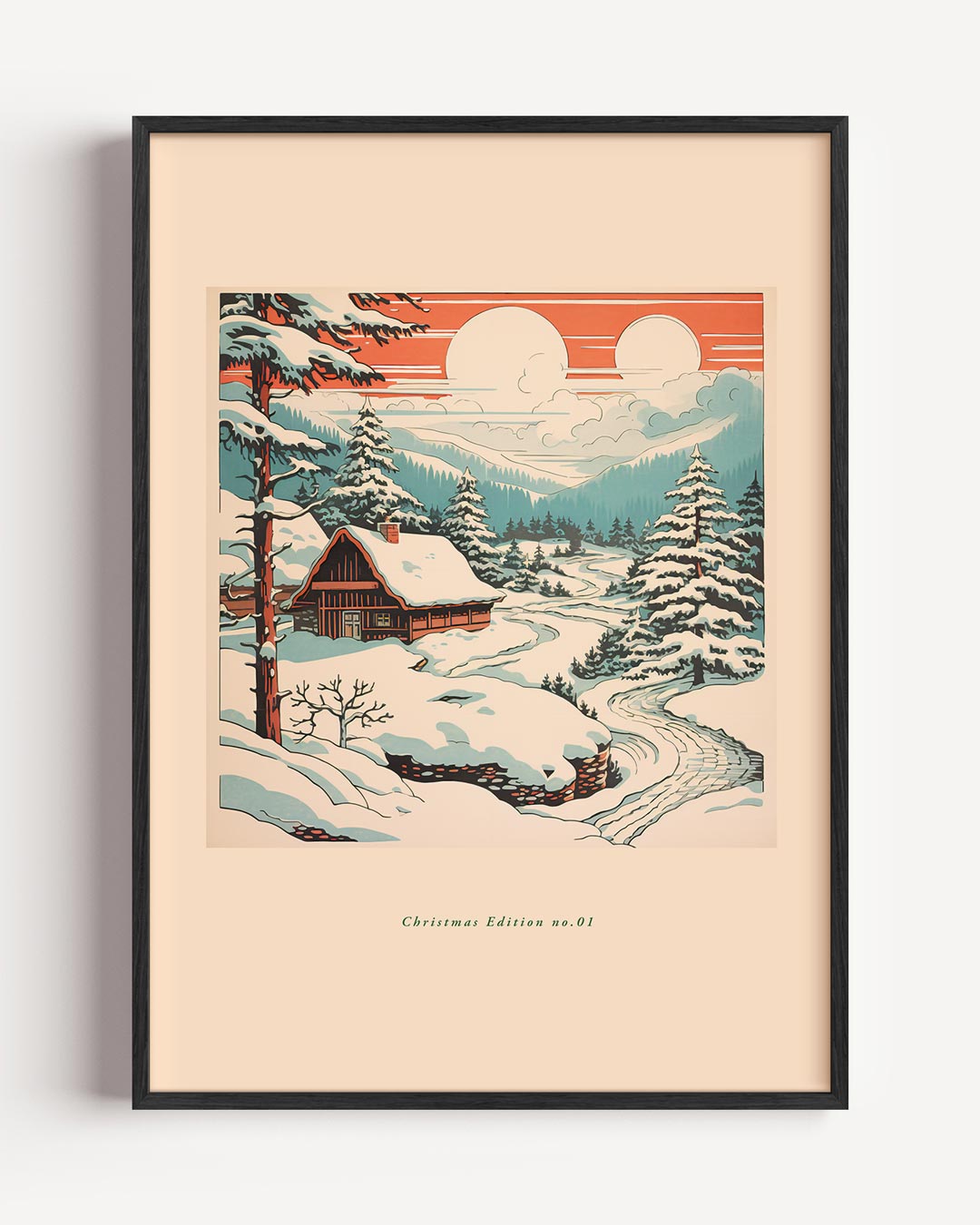 Winter Wonderland Kerstposter – kerst portret poster als wanddecoratie