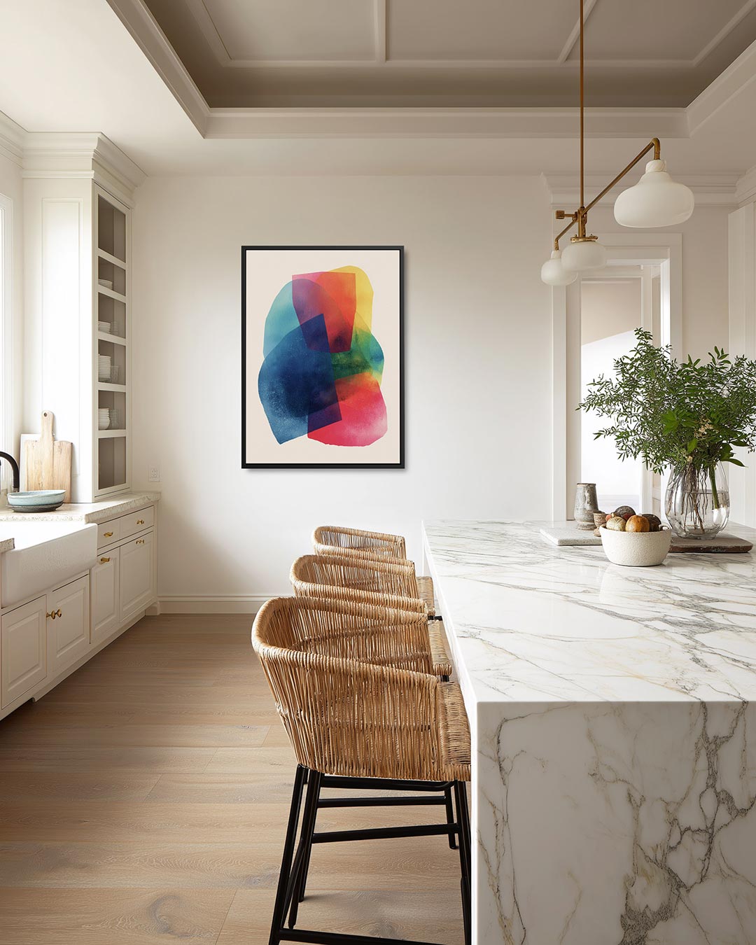 Kleurrijke vormen – staand wanddecoratie kunstwerk
