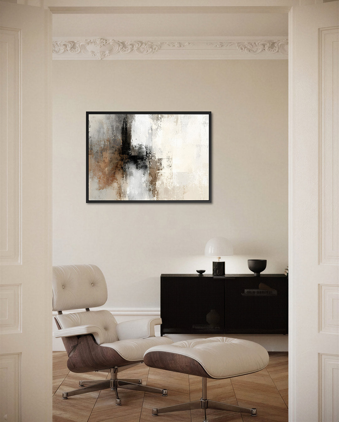 Gelaagde texturen – liggende wanddecoratie
