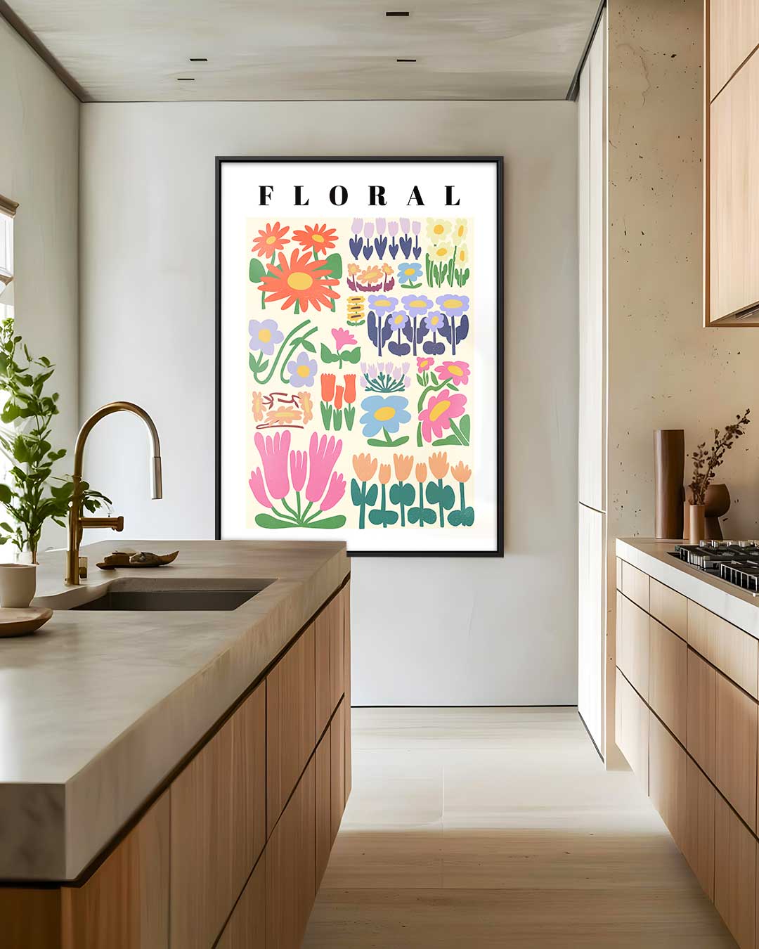 Bloemenpracht Poster – plexiglas wanddecoratie in portret formaat