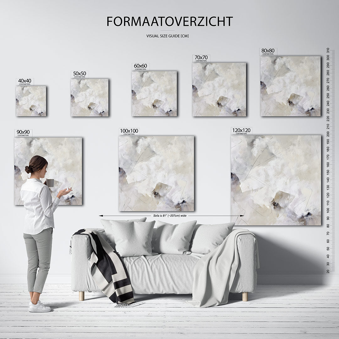 Lichte vormen kunstwerk – materiaalweergave – dit werk toont een zachte compositie van vloeiende lijnen en subtiele