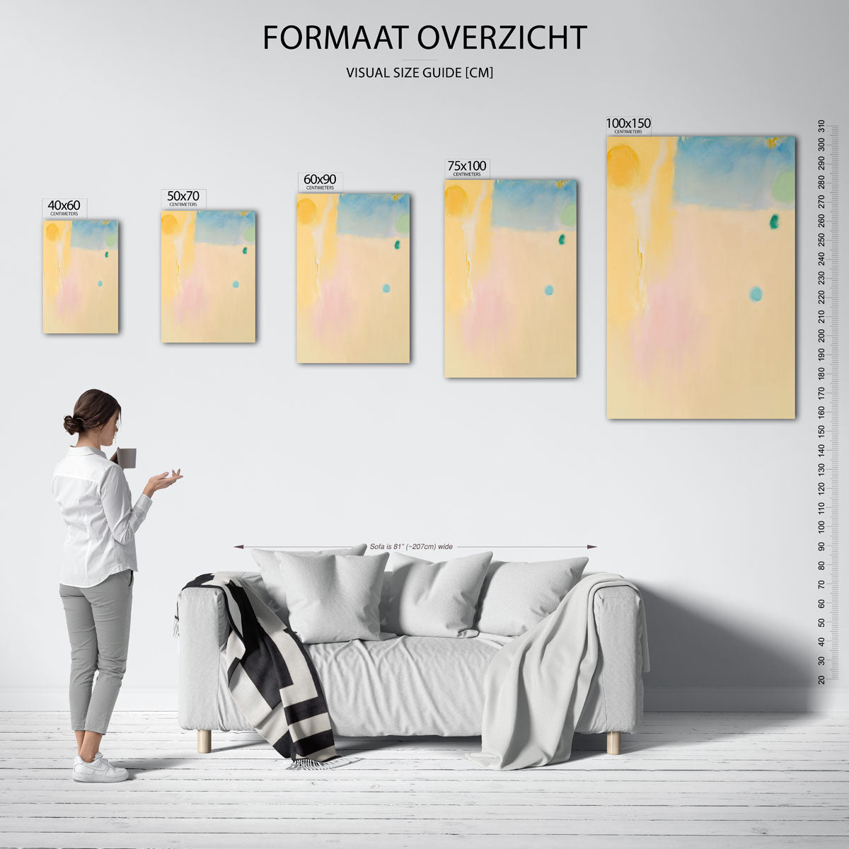 Kleurrijke vormen – staand wanddecoratie kunstwerk