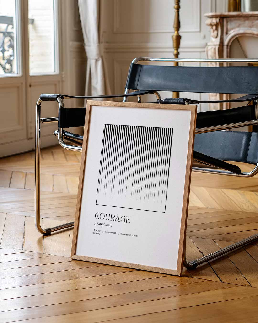 Minimalistische Moed – urban poster in staand formaat