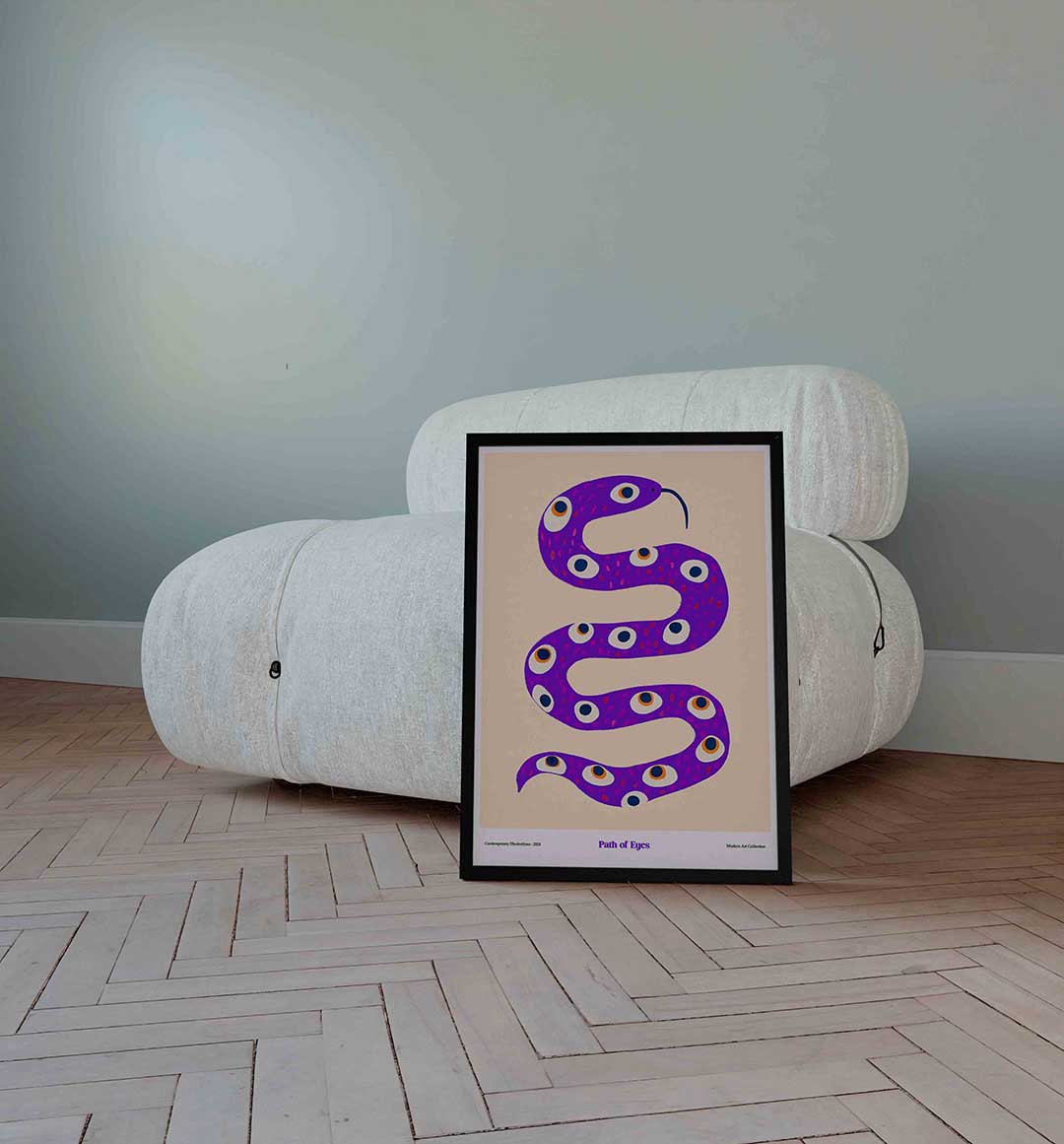 Slang met ogen – Streetart wandkunst als portret poster