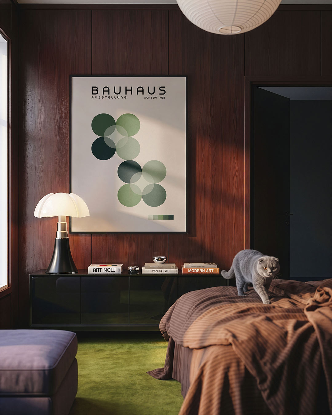 Cirkelvormen en vlakken – geometrische Bauhaus poster in staand formaat