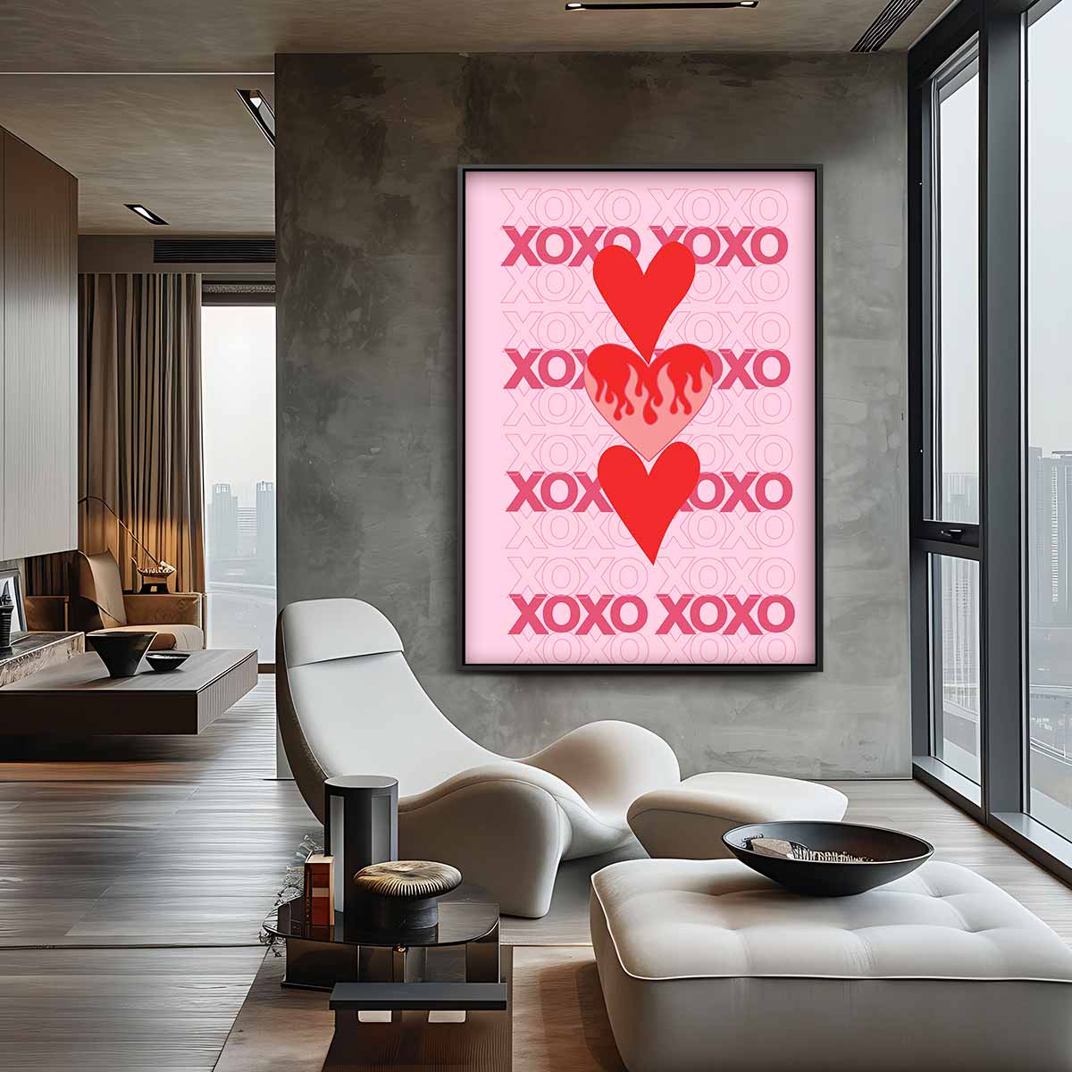 Vurige Harten Poster – staande wandkunst voor woonkamer of interieur