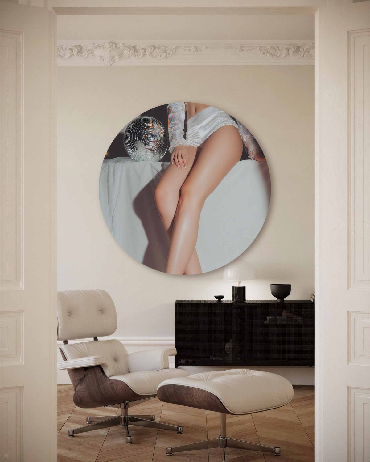 Abstracte – muurcirkel met kleur en vormen voor aan de muur