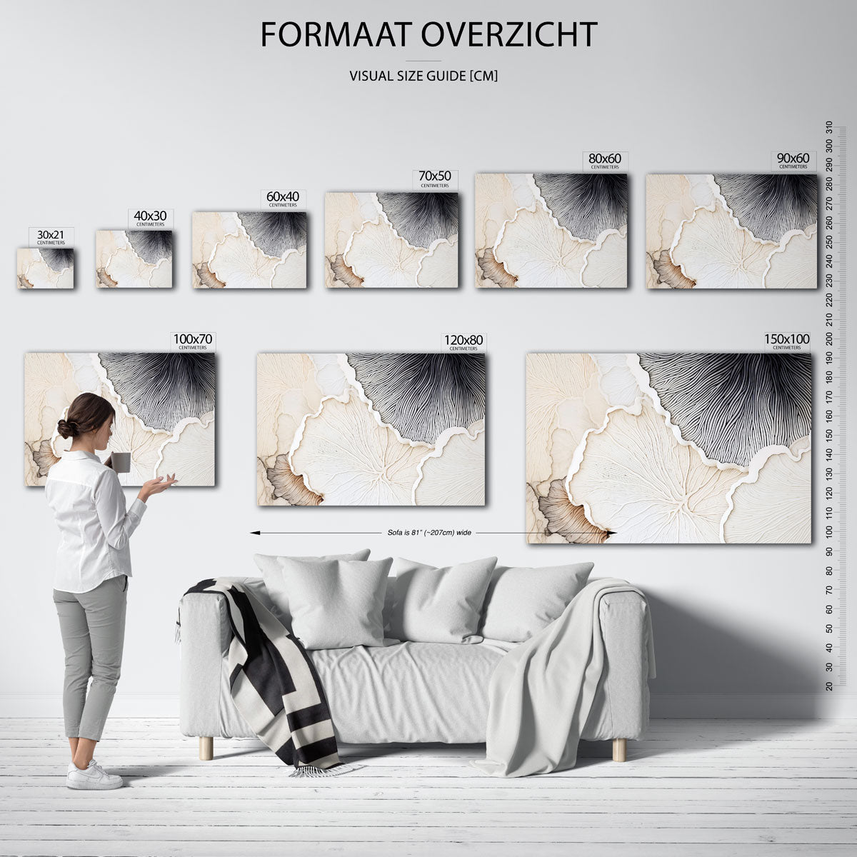 Organische vormen – liggende muurposter met abstracte vormen