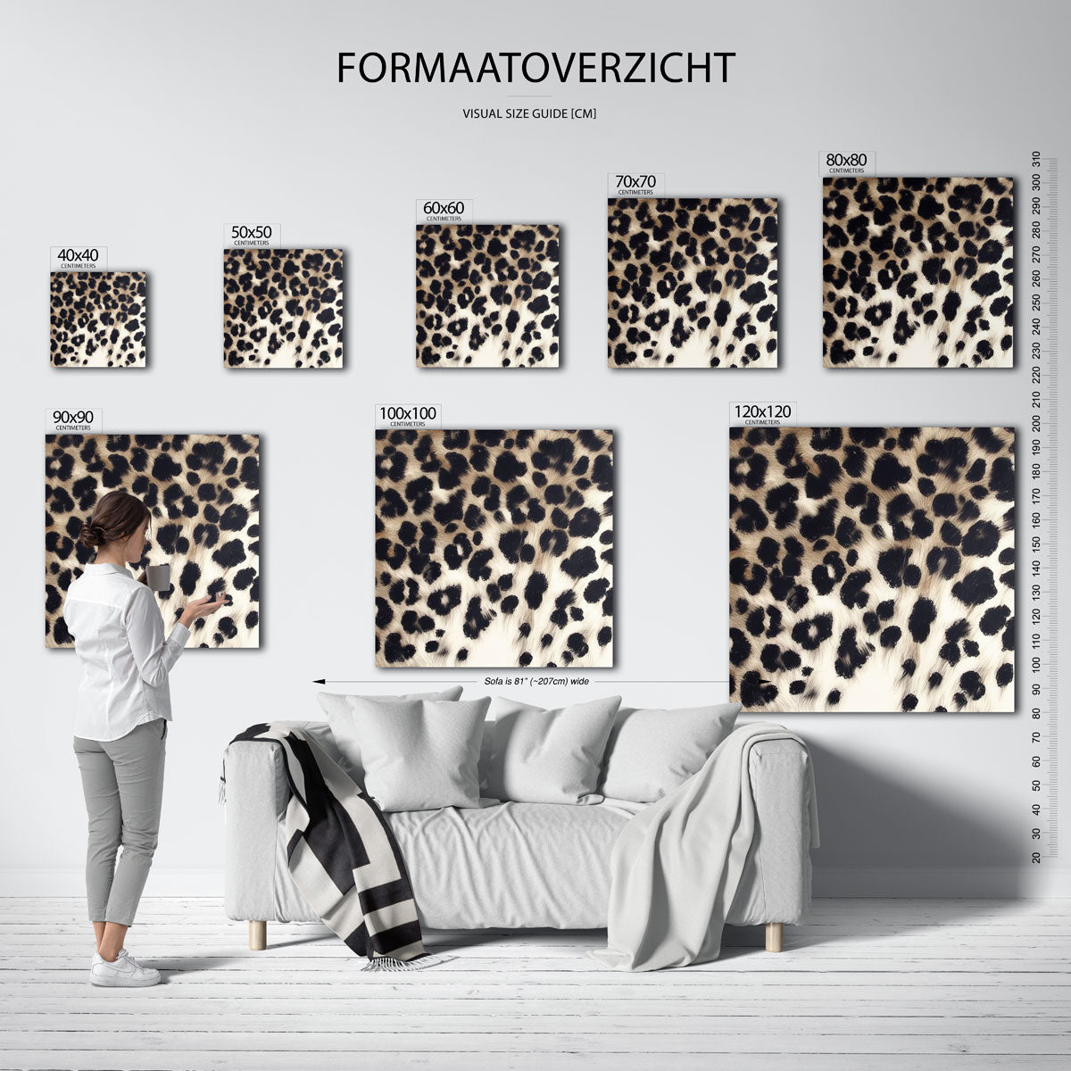 Luipaardprint – vierkante muurposter met jungle thema