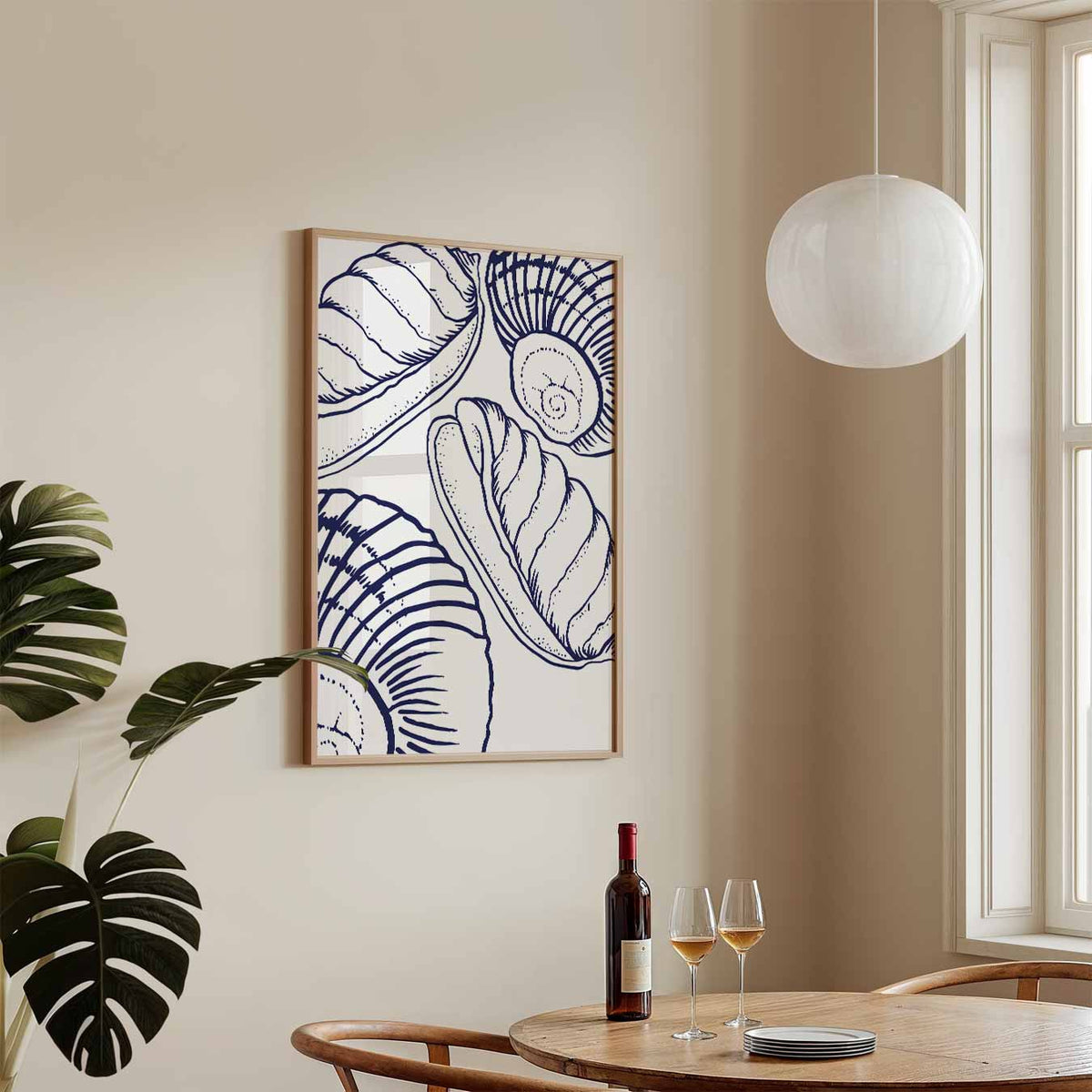 Elegante Schelpen Wanddecoratie – zeedieren poster in staand formaat