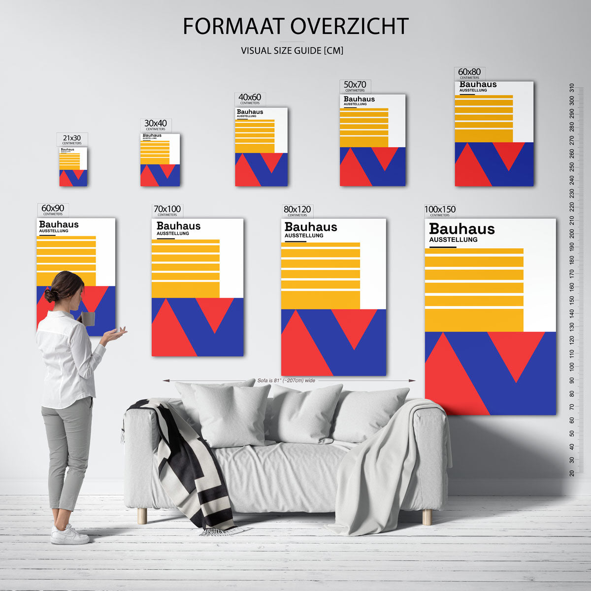 Vormen en vlakken – geometrische poster in Bauhaus-stijl van WallArtistic