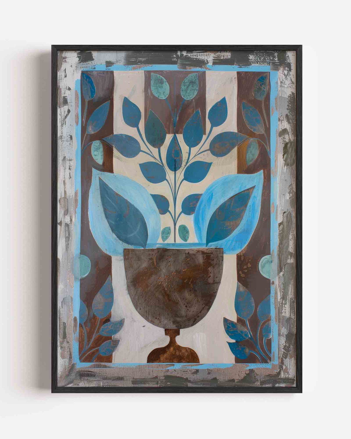 Bladeren in vaas – Kunst & Design poster als staande wanddecoratie