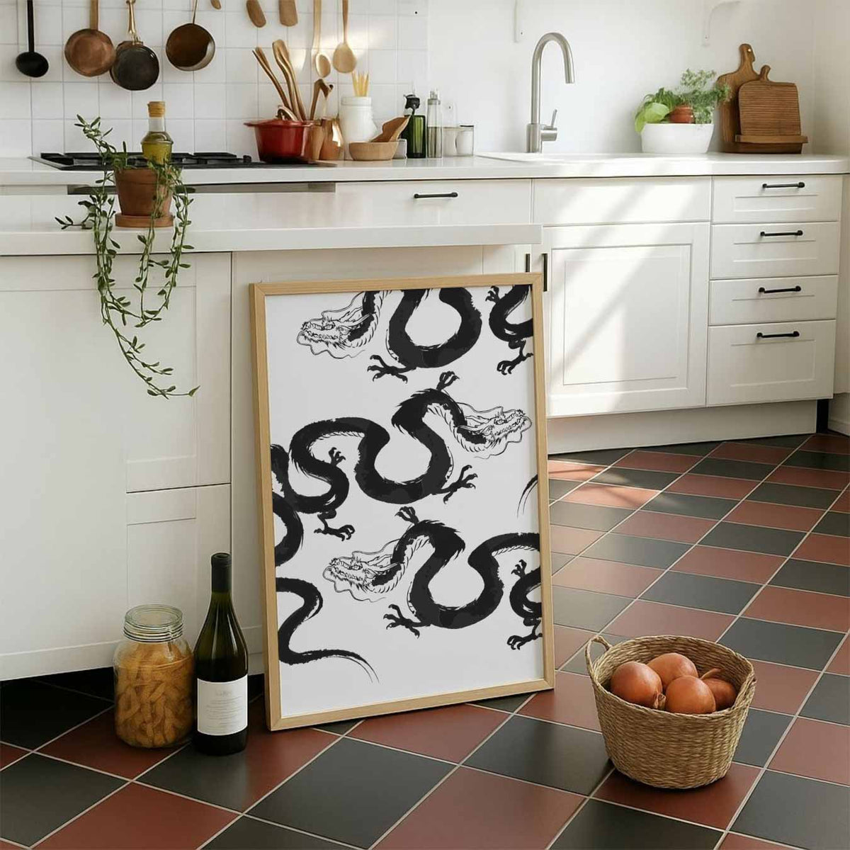 Mystieke Draak Kunstposter – staande muurposter met zomerse uitstraling