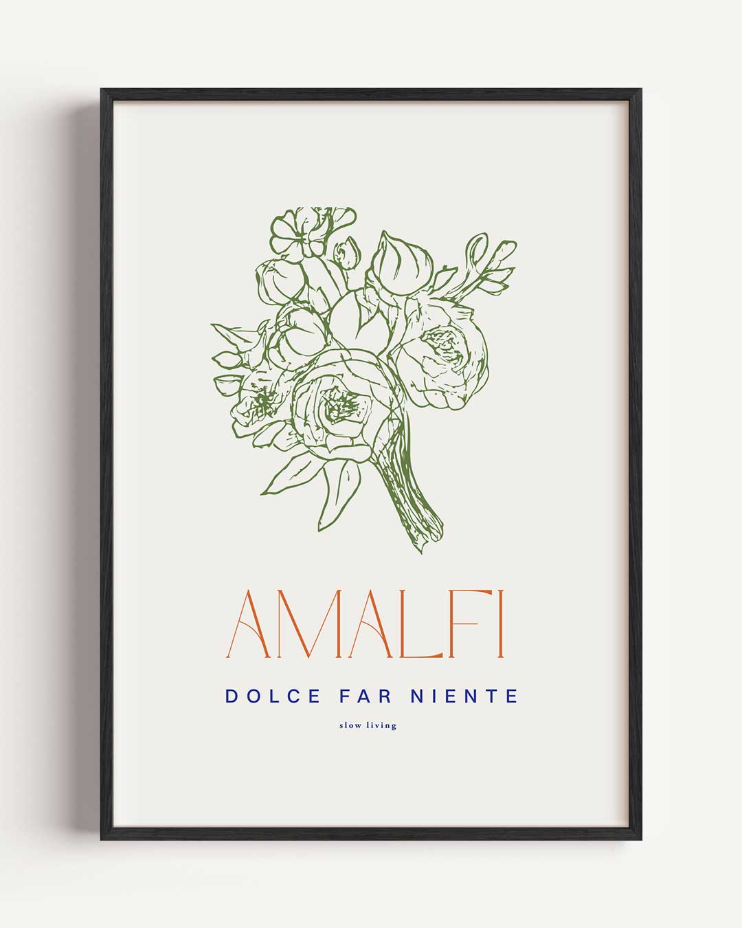 Amalfi Bloemenkunst – La Dolce Vita portret poster als wanddecoratie