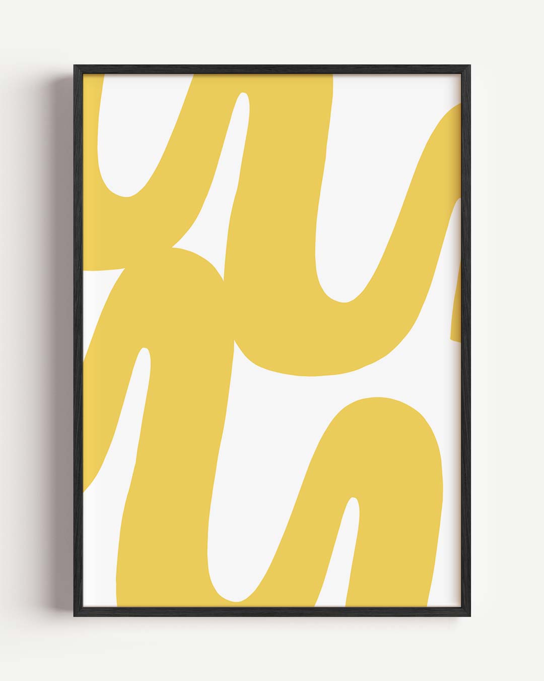 Opvallende Gele Golven – kleurrijke abstracte portret poster als wanddecoratie
