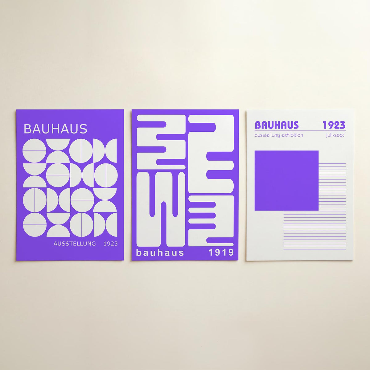 Vorm en kleur posterset – detailweergave – deze posterset in drie delen toont een speelse ordening van