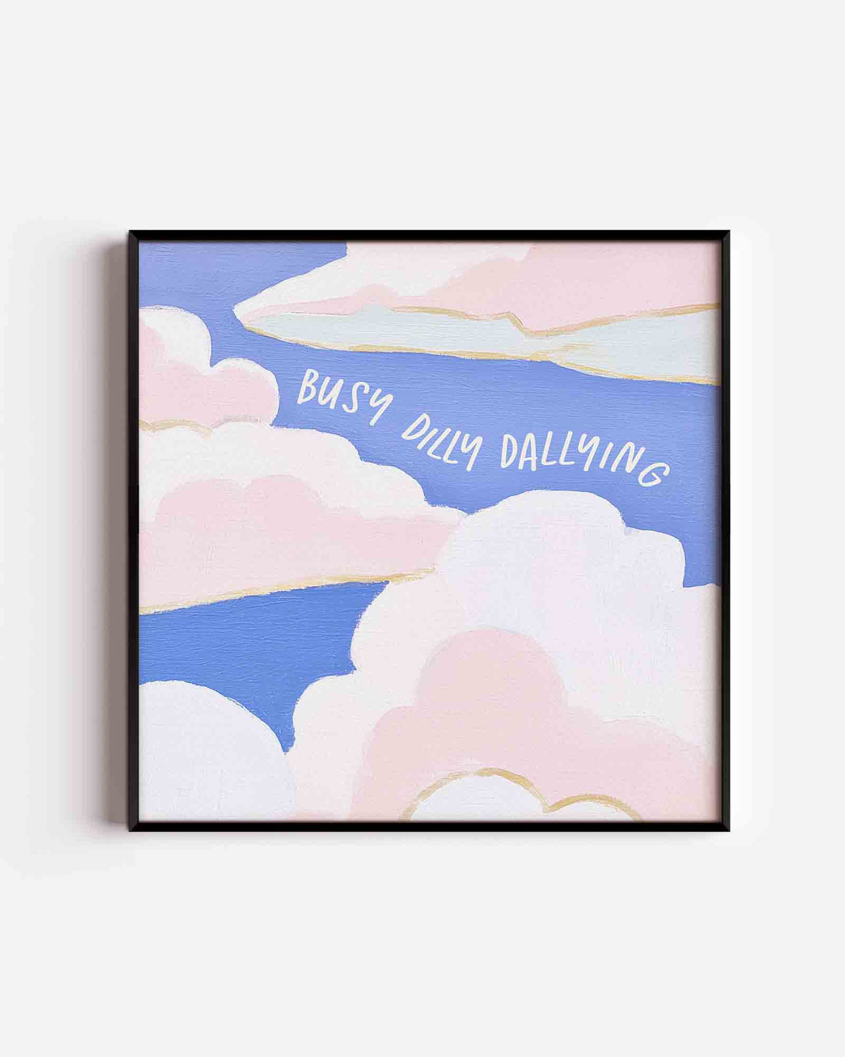 Wolk en tekst – vierkante poster met kleur en vormen als wanddecoratie