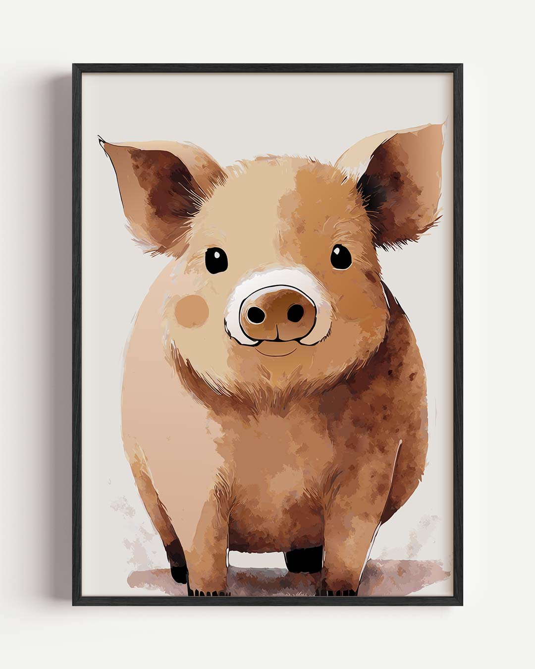 Schattige Varkensvriend – kids portret poster als wanddecoratie