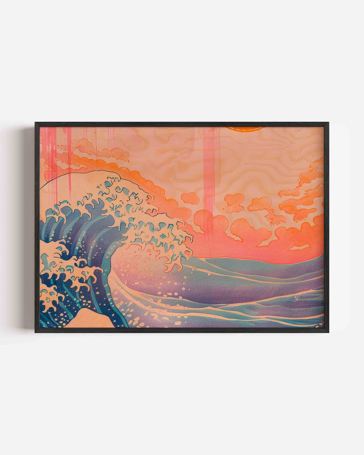 Golven en wolken – moderne landscape poster als wanddecoratie