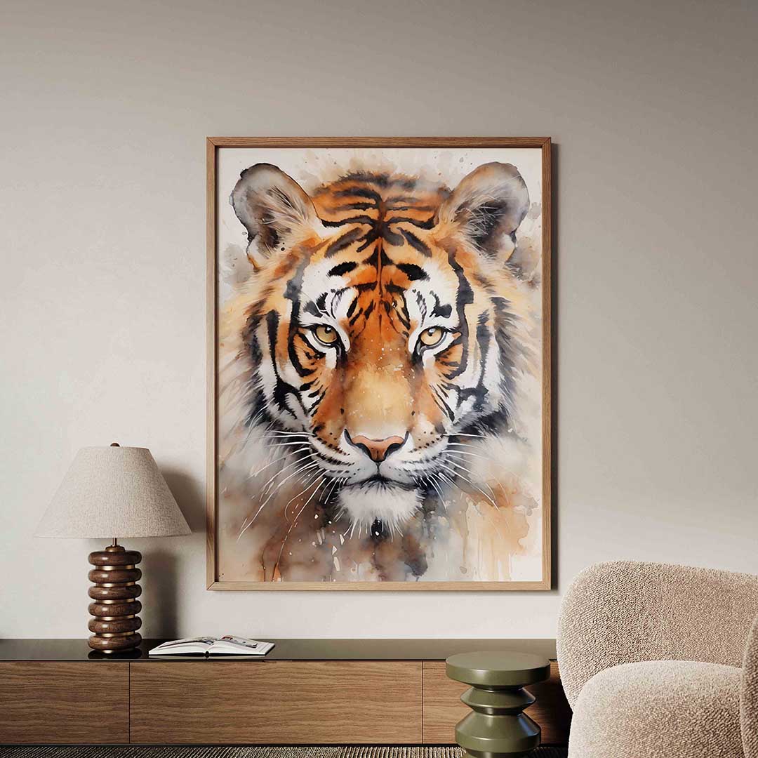 Tijger portret – tropische jungle poster in staand formaat