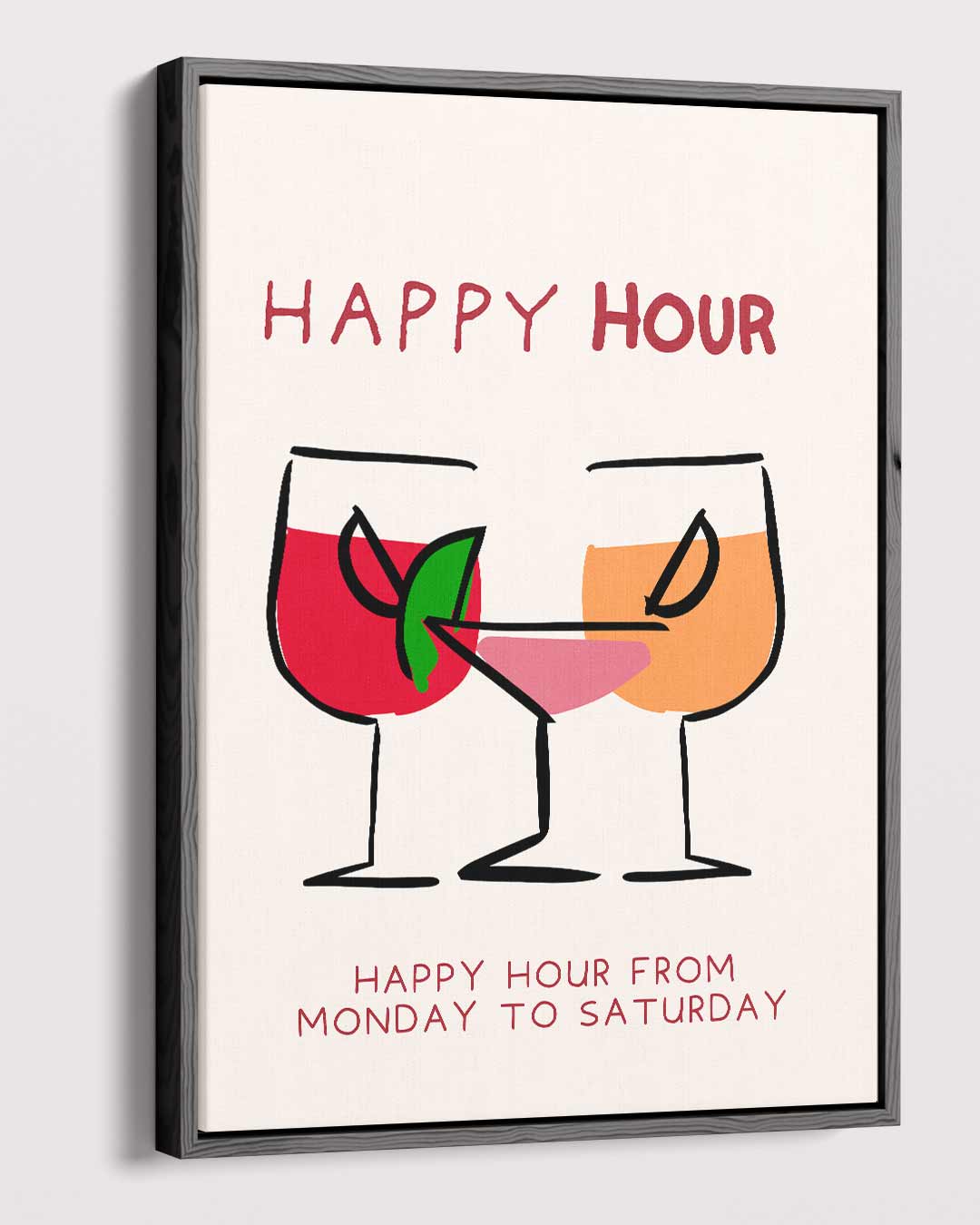 Happy Hour Glaskunstwerk – dibond kunstwerk als wanddecoratie