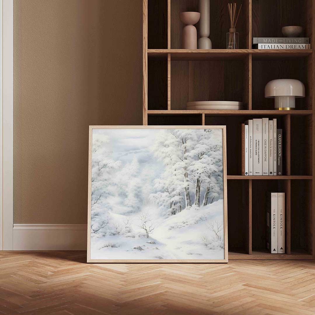 Winterlandschap – kerstposter in vierkant formaat