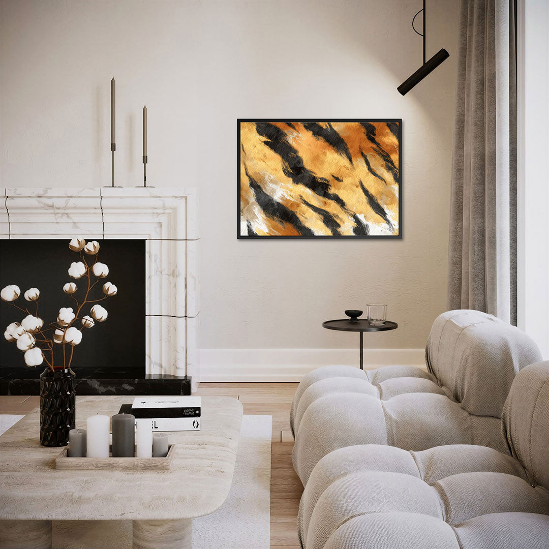 Dynamische strepen – liggende wanddecoratie