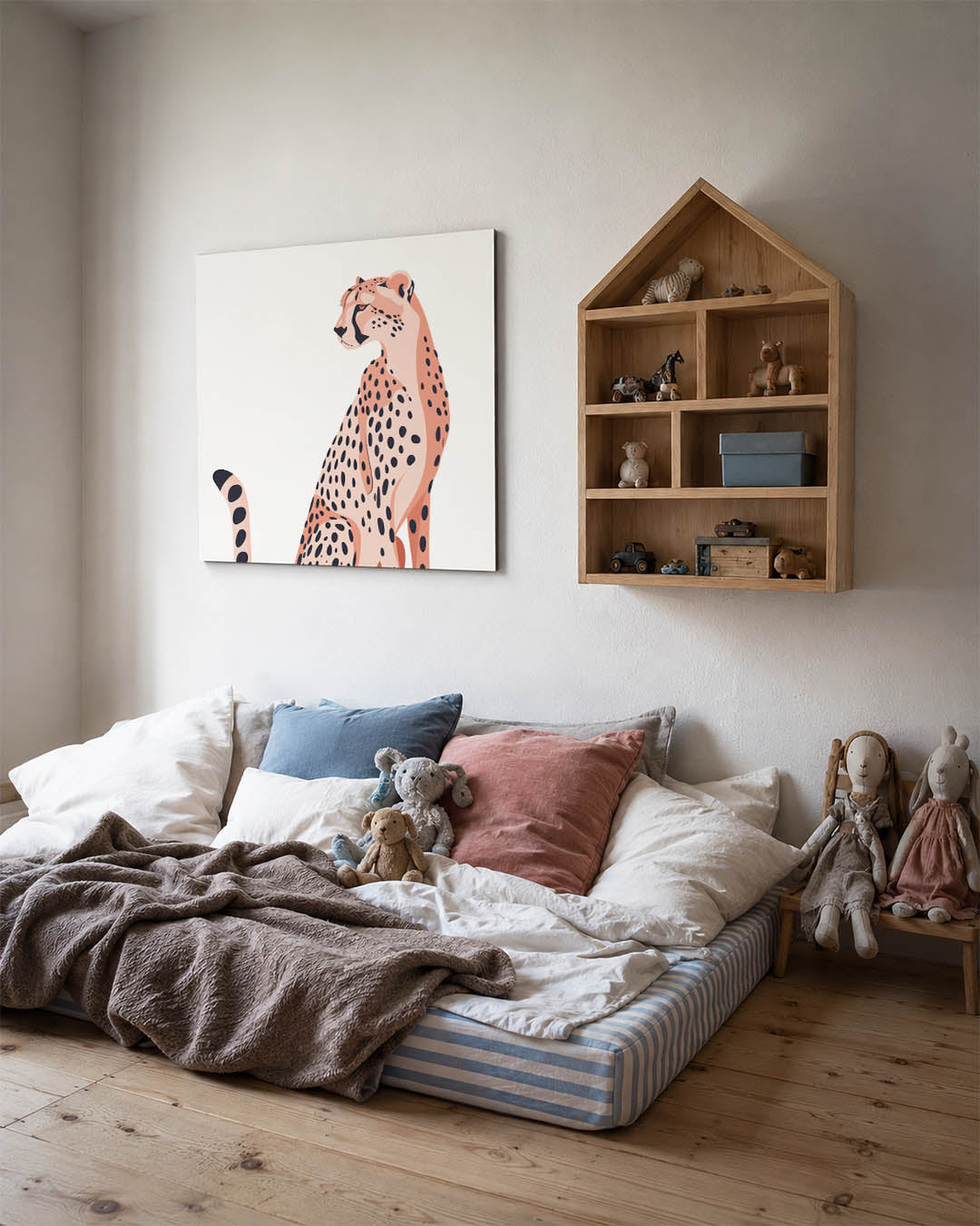 Gestileerde luipaard illustratie kunstwerk – derde productweergave – dit kunstwerk toont een gestileerde luipaard met