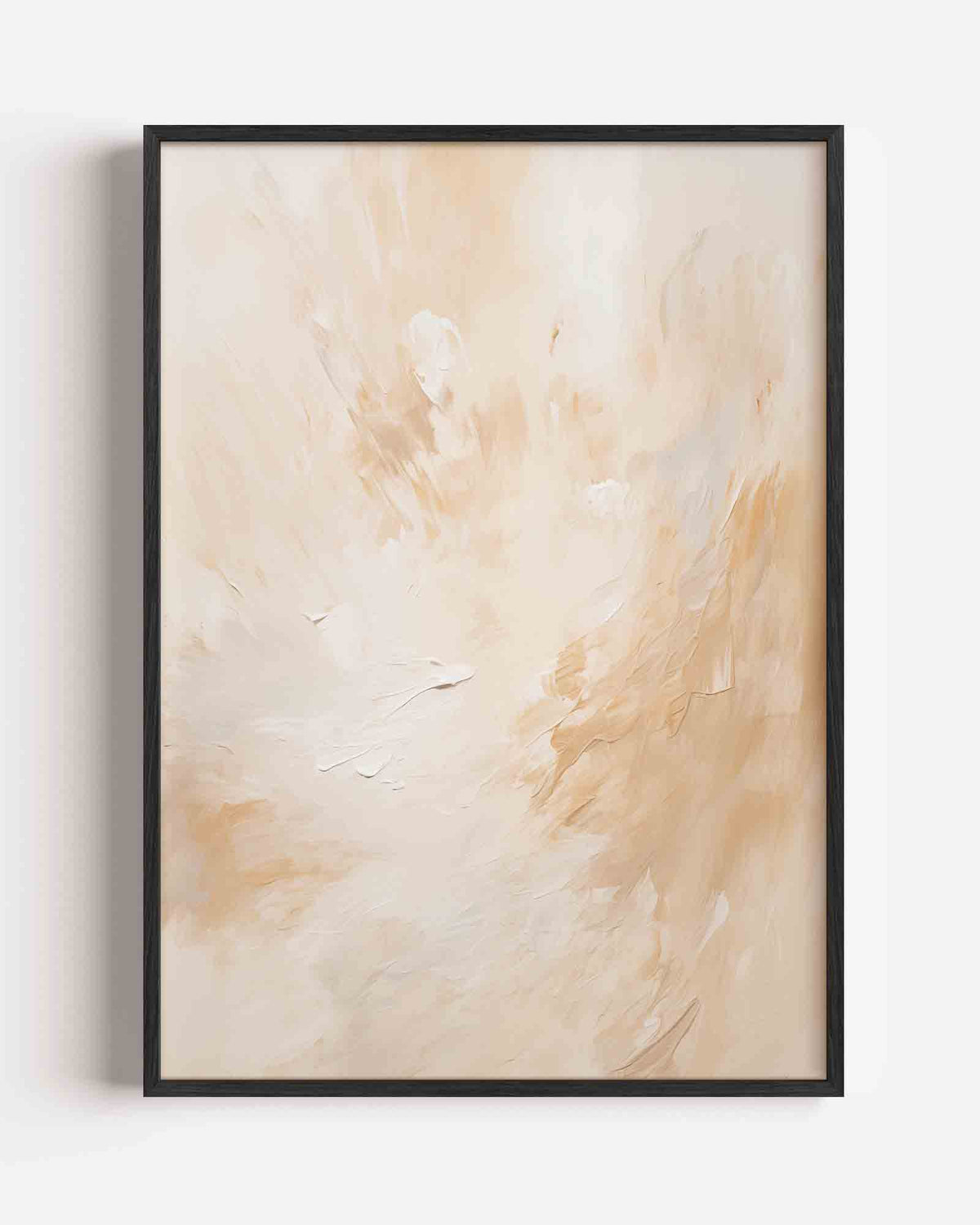 Beige en witte abstracte – zacht abstracte portret poster als wanddecoratie