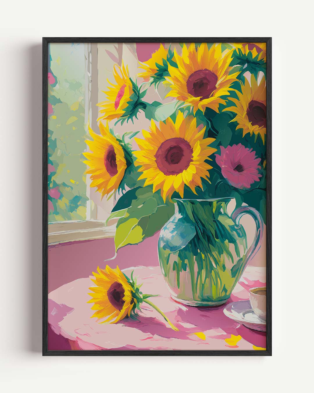 Zomerse Zonnebloemen – bloemen portret poster als wanddecoratie
