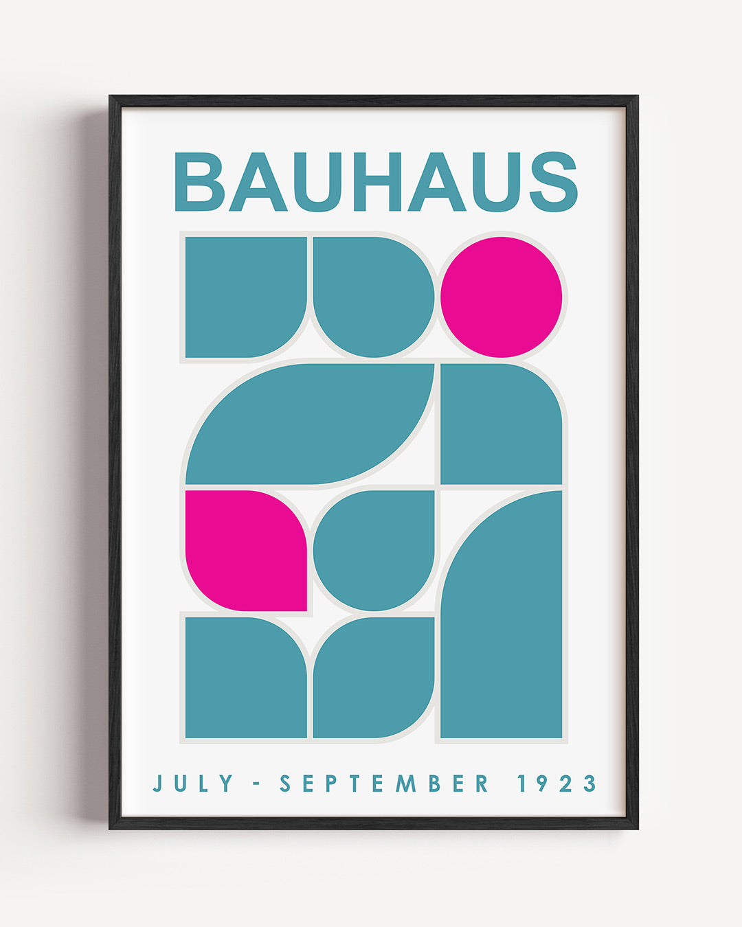 Vormen en kleurvlakken – staande Bauhaus poster als wanddecoratie
