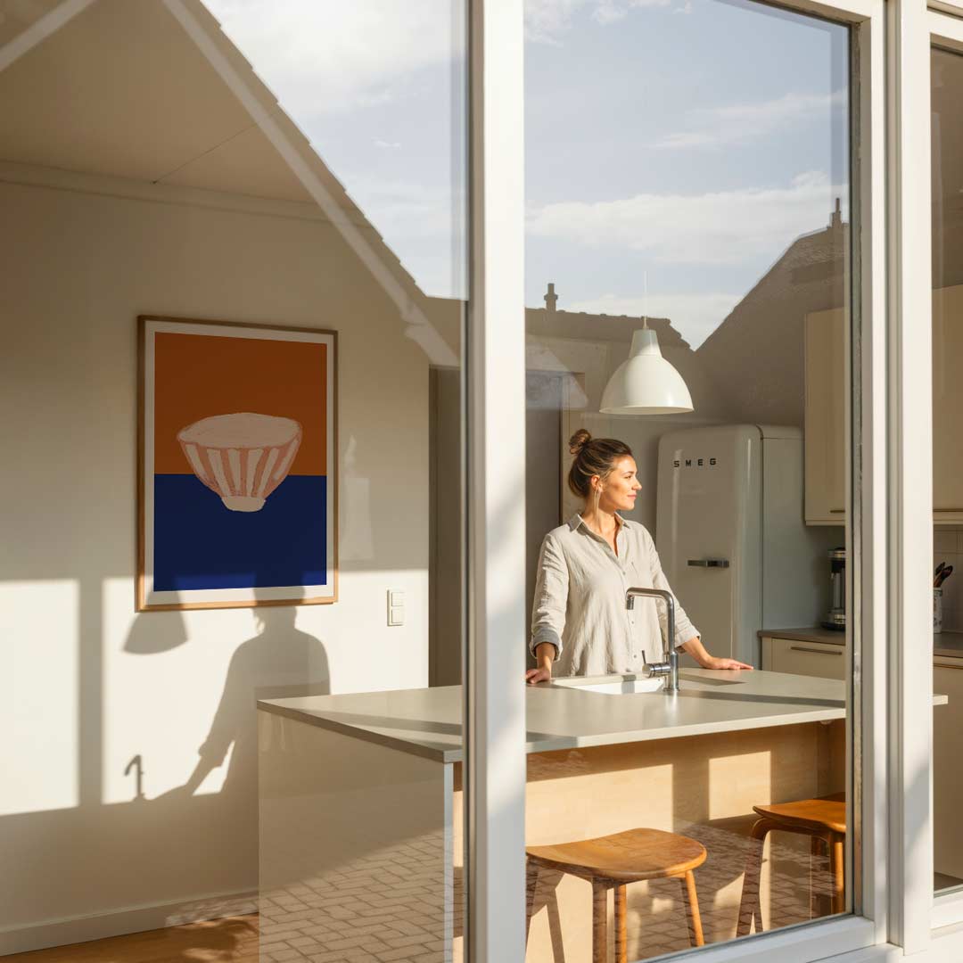 Creatieve Kom in Abstracte Kleuren – keukenposter in staand formaat