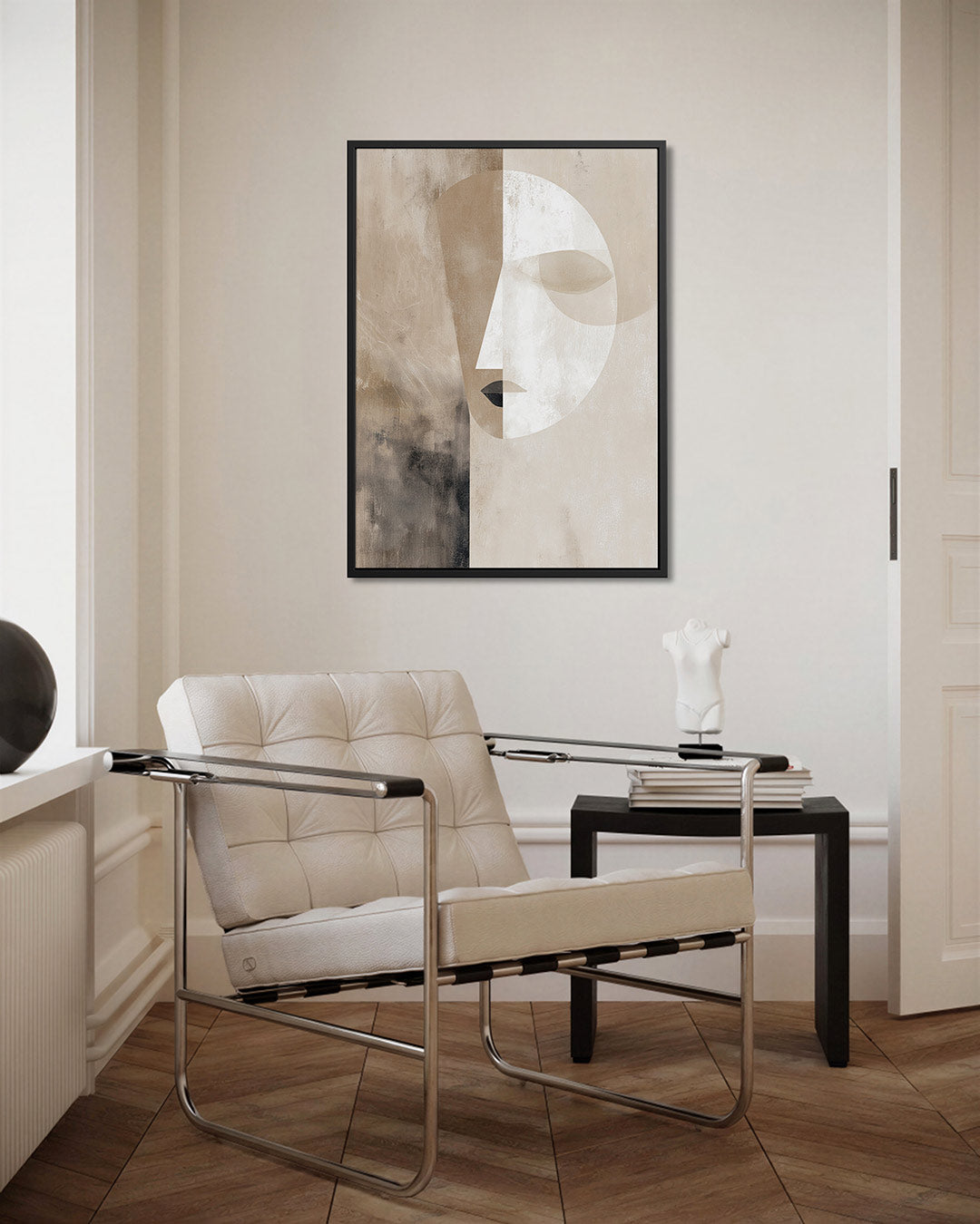 Geometrisch portret – kunstwerk als stijlvolle wanddecoratie