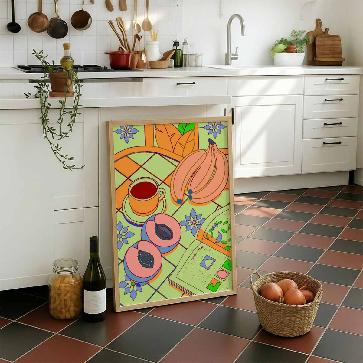 Kleurrijk Ontbijt Moment – staande muurposter voor keuken of eethoek