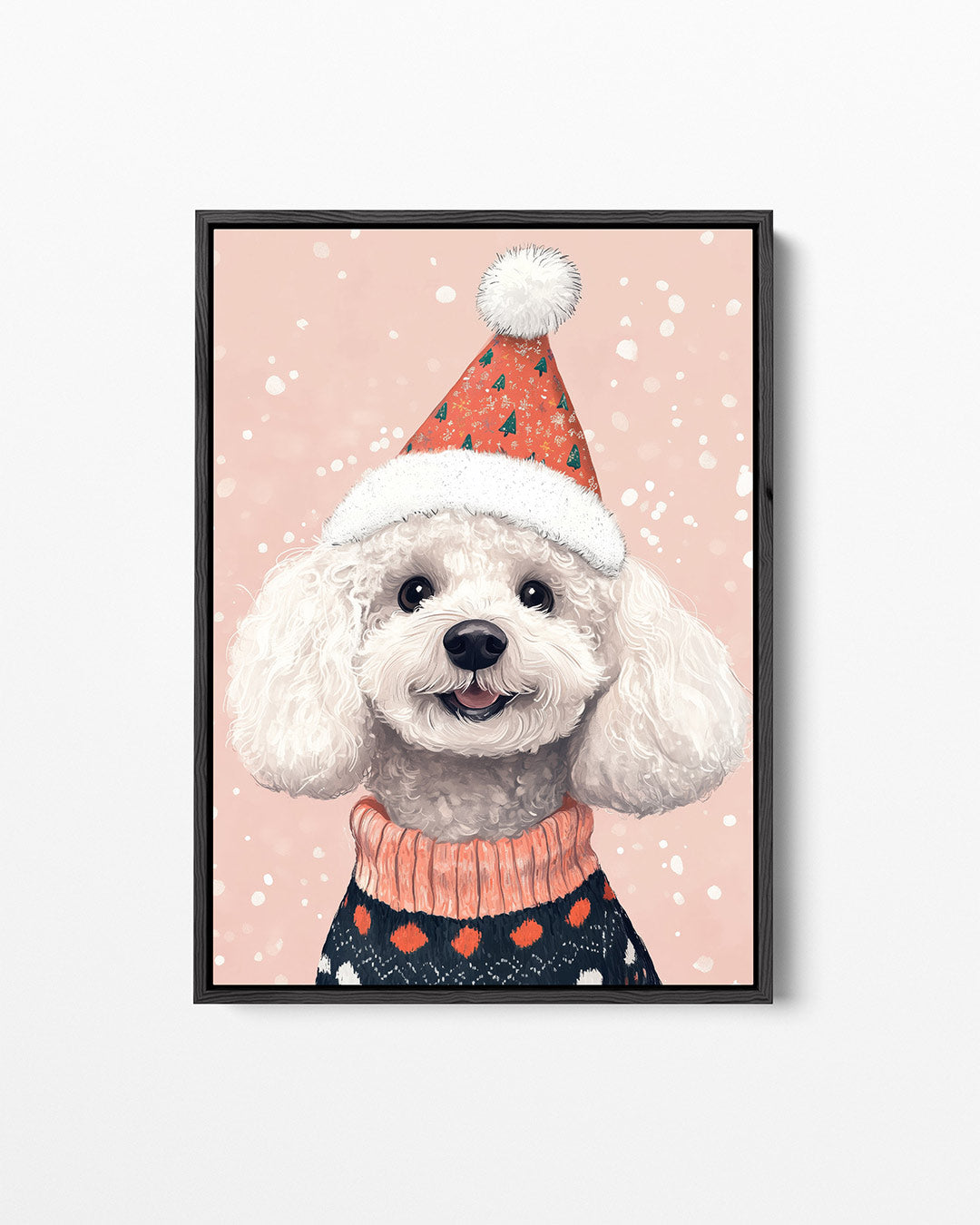 Vrolijke hond kerst – staand wanddecoratie kunstwerk