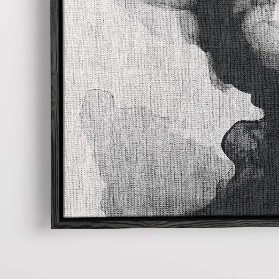 Abstracte Grijs-zwarte Stroming – dibond kunstwerk als wanddecoratie