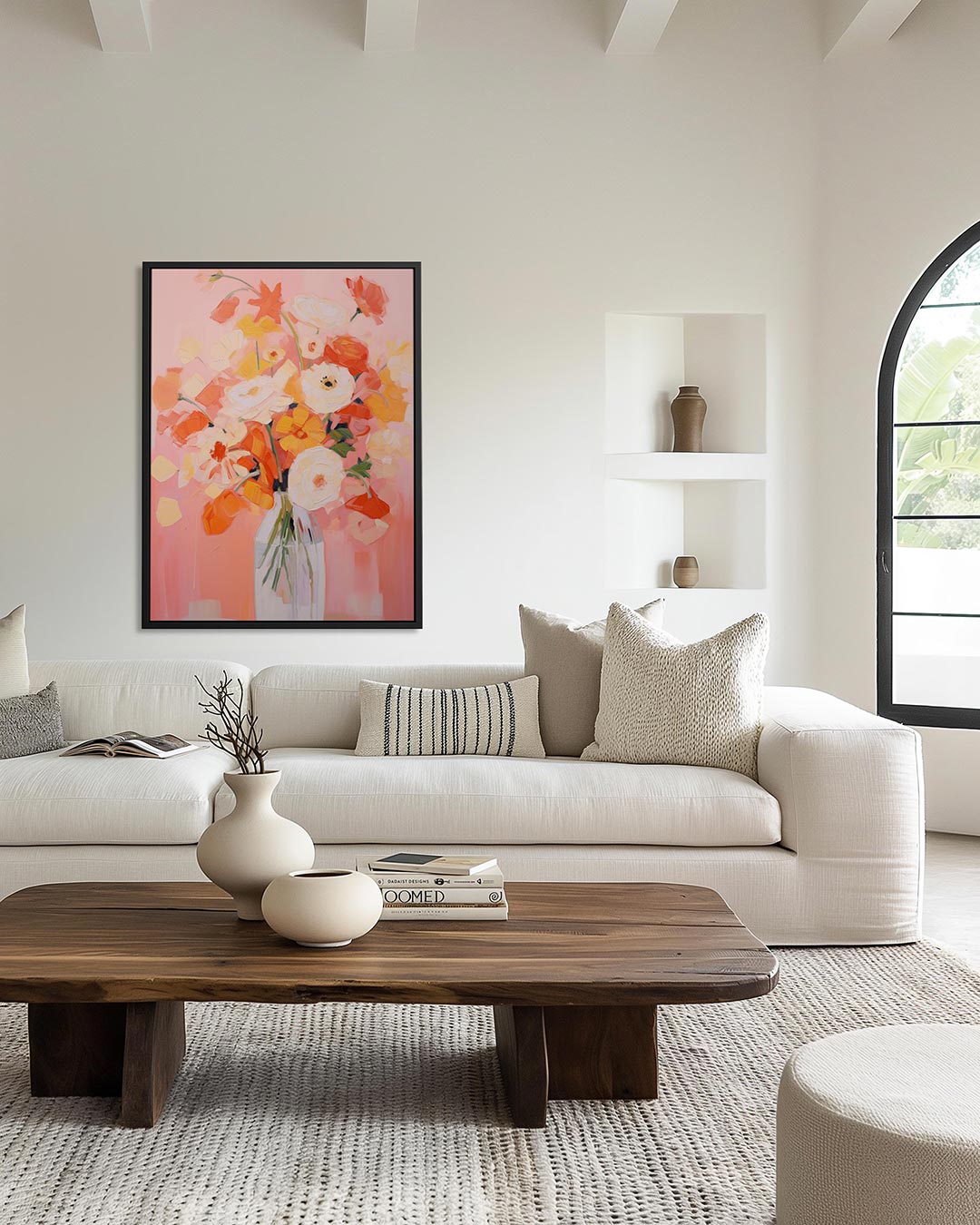 Bloemrijke kleurenexplosie – moderne staande wandkunst