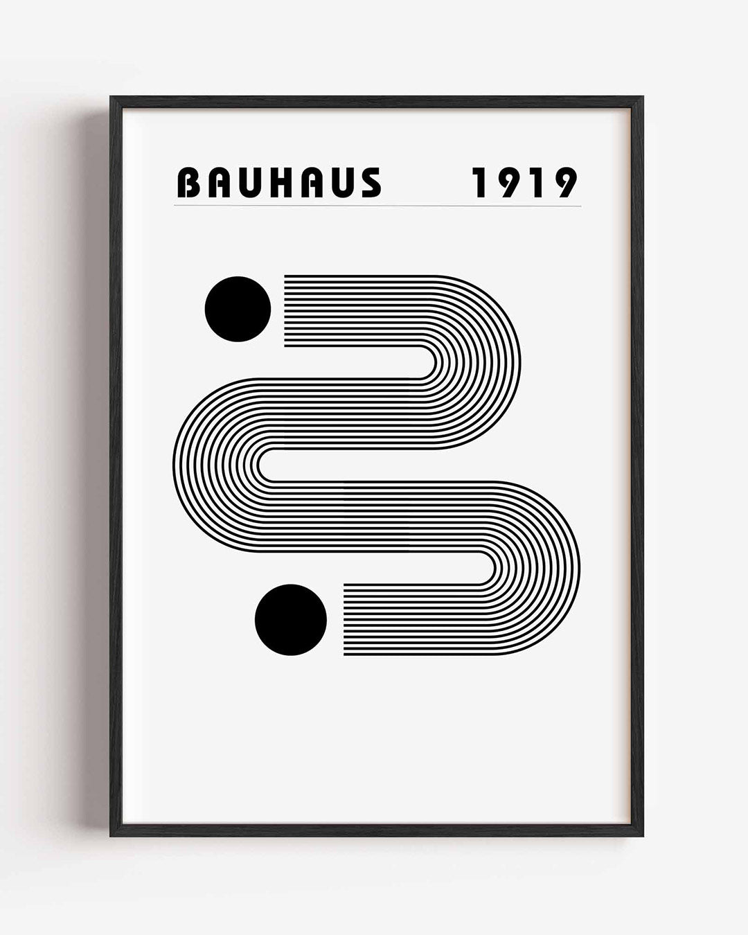 Lijnen en cirkel – staande Bauhaus poster als wanddecoratie