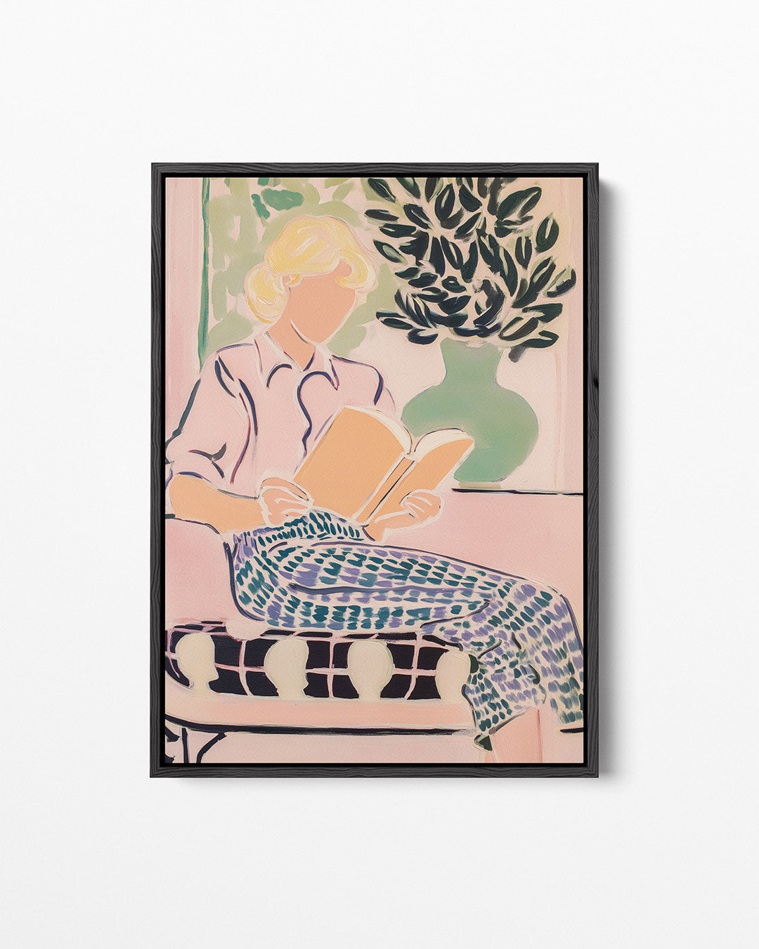 Vrouw met boek – staand wanddecoratie kunstwerk
