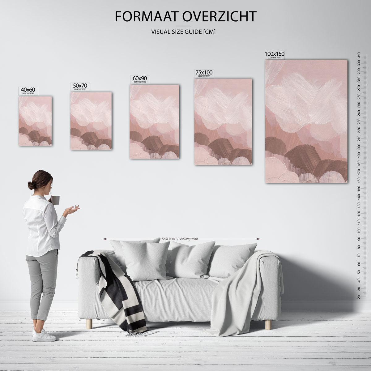 Zachte borstelstreken – staande wanddecoratie van WallArtistic
