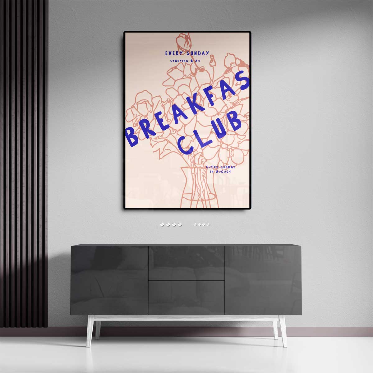 Breakfast Club Zondagochtend Poster – canvas kunstwerk als wanddecoratie