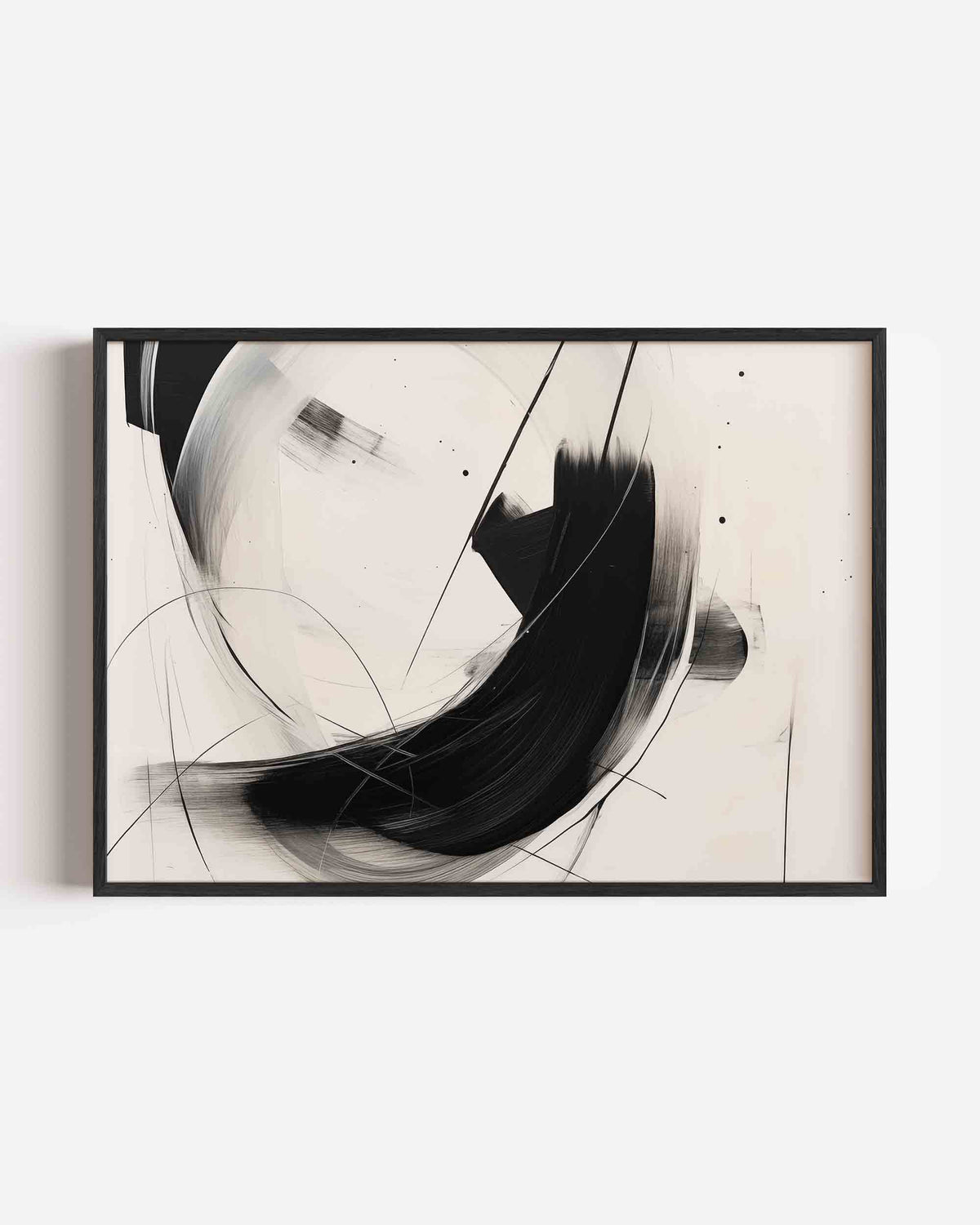 Abstracte zwarte en witte lijnen – kleurrijke abstracte landscape poster als wanddecoratie