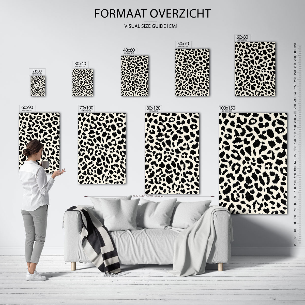 Luipaardpatroon – staande muurposter met safari thema
