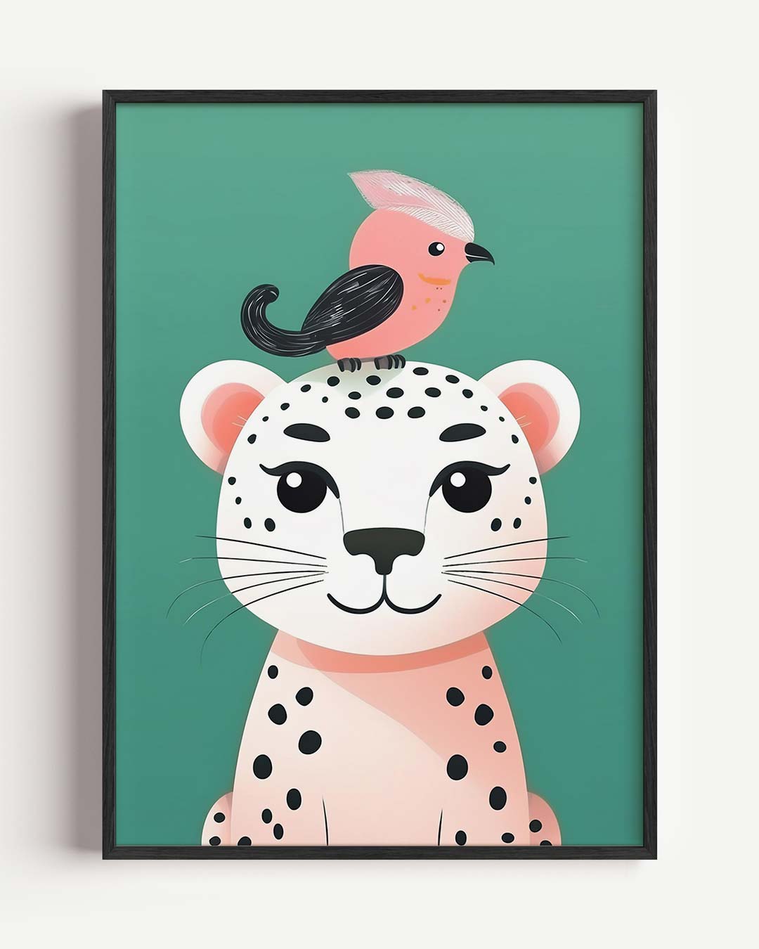 Vrolijke Dierenvriendjes – kids portret poster als wanddecoratie