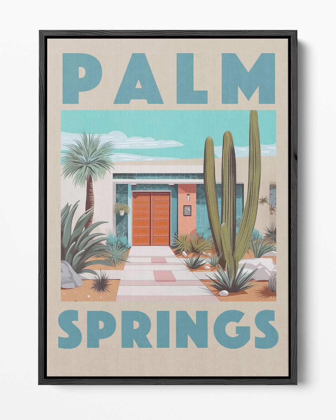 Palm Springs Retro – portret kunstwerk als wanddecoratie